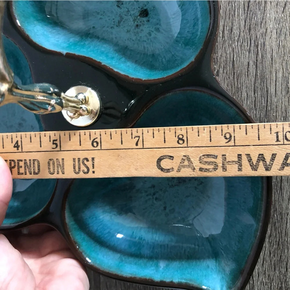 Vtg Blue Mountain Pottery Three Section Handled Dish - Picture 9 of 11